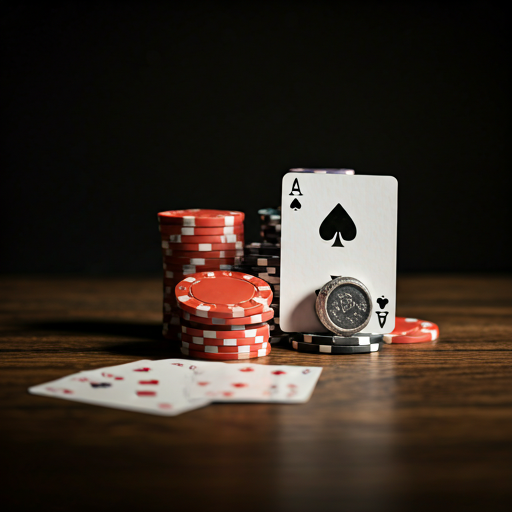 Casino chips and playing cards